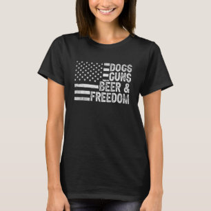 Camiseta Bandera Estadounidense Graciosa Cerveza Bebiendo F