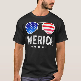 Camiseta Bandera estadounidense graciosa Hombres Niños Patr