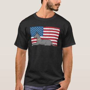 Camiseta Bandera estadounidense Gran Danés 4 de julio Perro