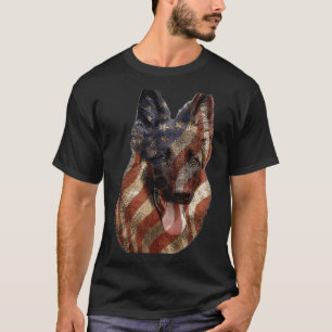 Camiseta Bandera Estadounidense Gsd Del Pastor Alemán