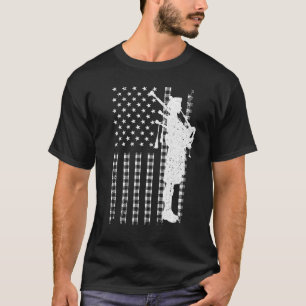 Camiseta Bandera estadounidense Guay Bagpiper para hombres 