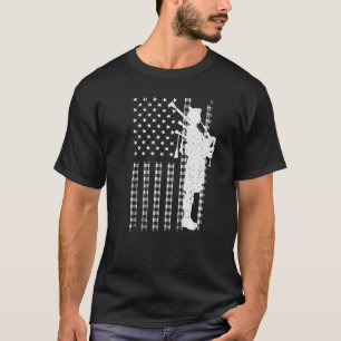 Camiseta Bandera estadounidense Guay Bagpiper para hombres
