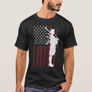 Camiseta Bandera estadounidense Guay Bagpiper para hombres 