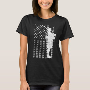 Camiseta Bandera estadounidense Guay Bagpiper para hombres