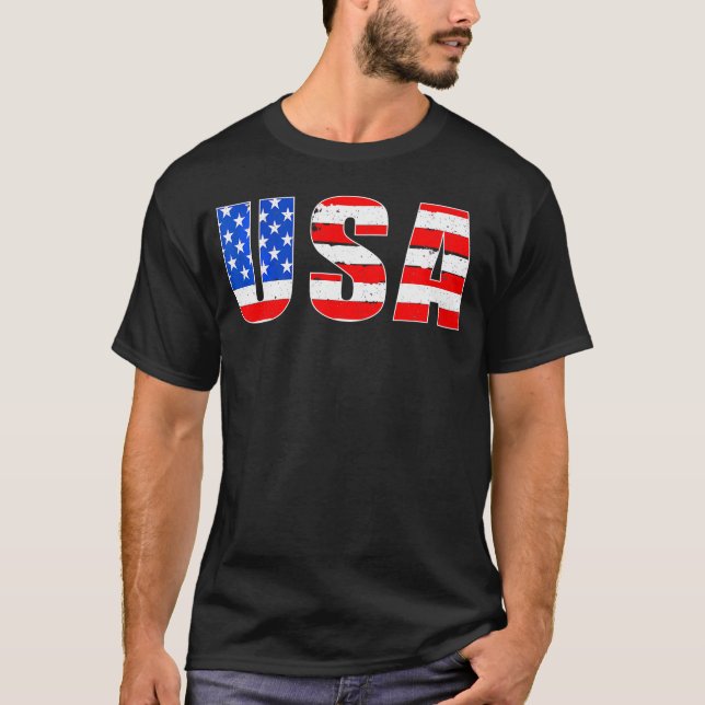 Camiseta Bandera Estadounidense Hallowee De Estados Unidos (Anverso)