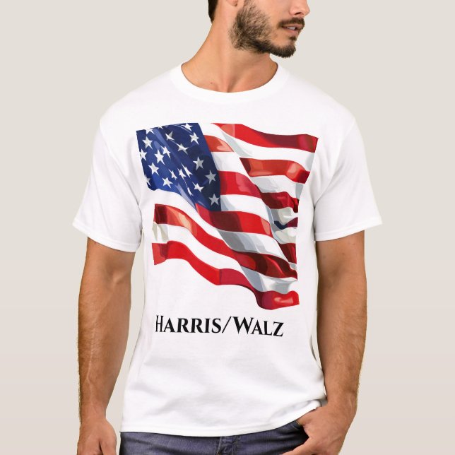 Camiseta Bandera estadounidense Harris/Walz (Anverso)