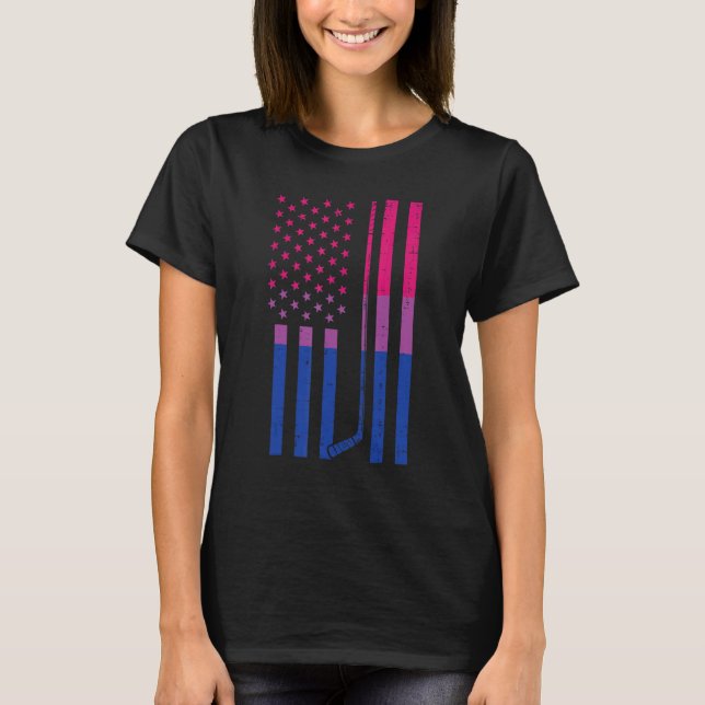 Camiseta Bandera Estadounidense Hockey sobre hielo Bisexual (Anverso)