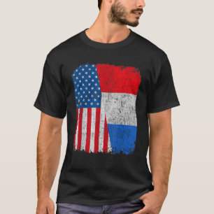 Camiseta Bandera estadounidense holandesa Half USA Dutch Ro