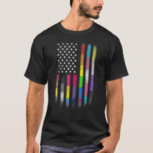 Camiseta Bandera Estadounidense Homosexual Lgbt Bandera Lgb