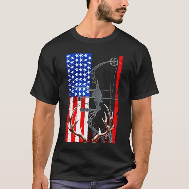 Camiseta Bandera estadounidense Hunter Bow (Anverso)