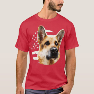Camiseta Bandera estadounidense I Perro Lover I Sheph alemá