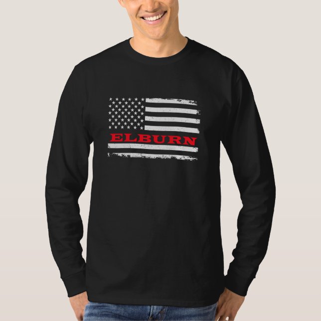 Camiseta Bandera Estadounidense Illinois Elburn Usa Patriot (Anverso)