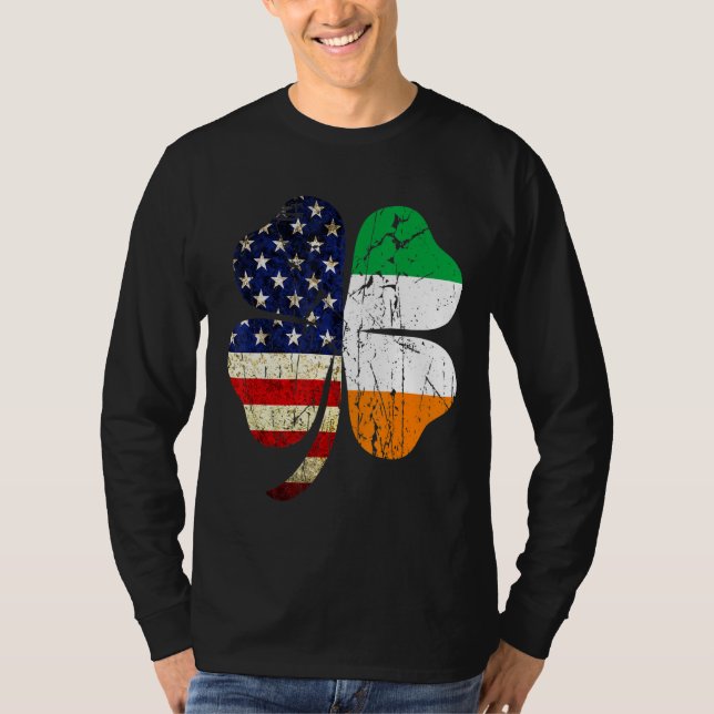 Camiseta Bandera estadounidense irlandesa en problemas (Anverso)