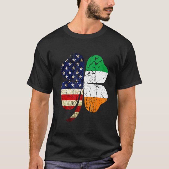 Camiseta Bandera estadounidense irlandesa en problemas (Anverso)