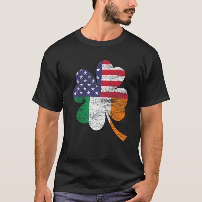 Camiseta Bandera estadounidense irlandesa en problemas (Anverso)