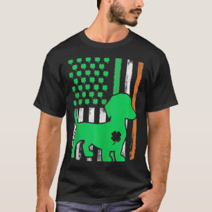 Camiseta Bandera estadounidense irlandesa patriótica Dachsh