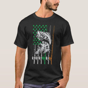 Camiseta Bandera estadounidense irlandesa Pesca de peces Dí