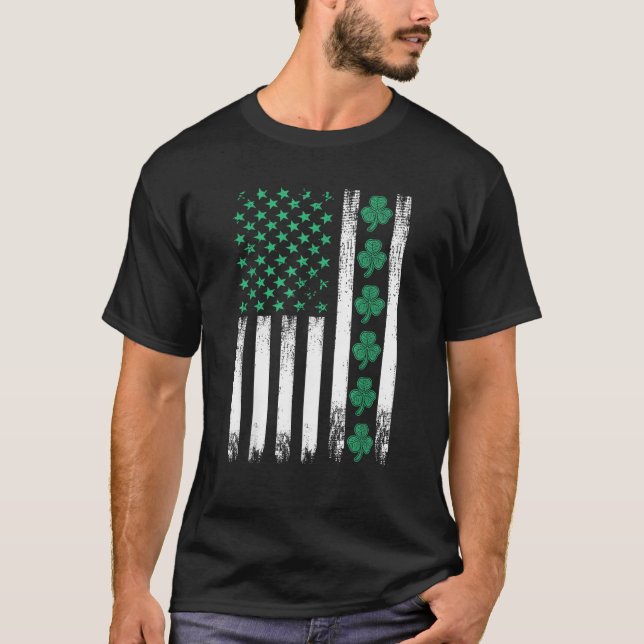 Camiseta Bandera estadounidense irlandesa se nutre de St Pa (Anverso)