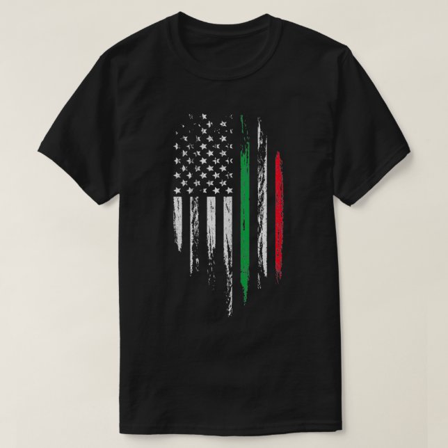Camiseta Bandera estadounidense italiana Combo Italia Estad (Diseño del anverso)