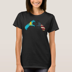 Camiseta Bandera estadounidense kazaja de Kazajistán - EE.U
