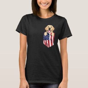 Camiseta Bandera Estadounidense Labrador Amarillo, perro re