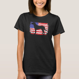 Camiseta Bandera estadounidense Labrador Silhouette Dog