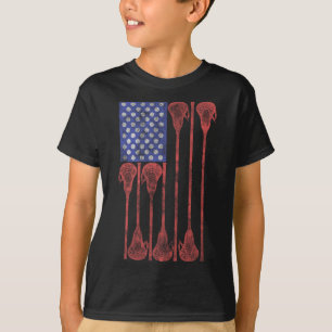 Camiseta Bandera estadounidense Lacrosse Stick Lax