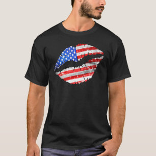 Camiseta Bandera Estadounidense Levanta El 4 De Julio