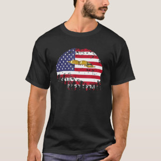 Camiseta Bandera estadounidense levanta los labios de la ba