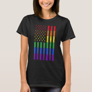 Camiseta Bandera estadounidense LGBT Orgullo Arcoíris Gay L