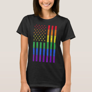 Camiseta Bandera Estadounidense Lgbt Orgullo Gay Arcoiris L