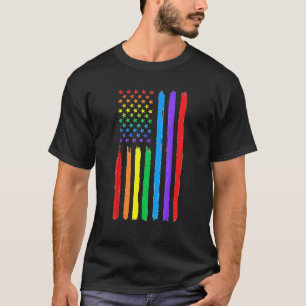 Camiseta Bandera Estadounidense Lgbtq Orgullo Lesbiana Arco