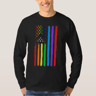 Camiseta Bandera Estadounidense Lgbtq Orgullo Lesbiana Arco