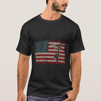 Camiseta Bandera estadounidense Lineman Regalo I Patriótico