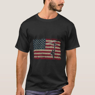Camiseta Bandera estadounidense Lineman Regalo I Patriótico