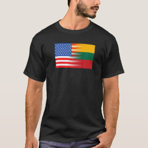 Camiseta Bandera Estadounidense Lituana Lituania Usa