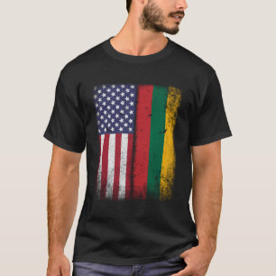 Camiseta Bandera Estadounidense Lituana Lituania Usa Lietuv