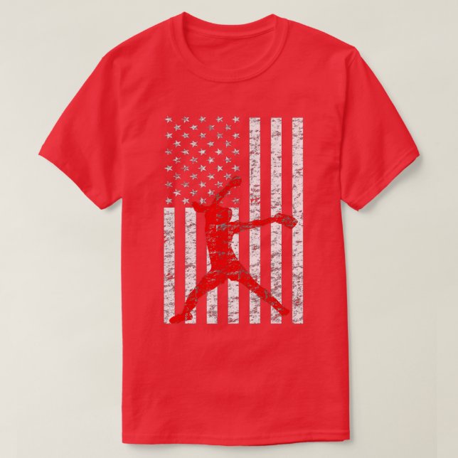Camiseta Bandera estadounidense Love Softball FastPitch Pit (Diseño del anverso)