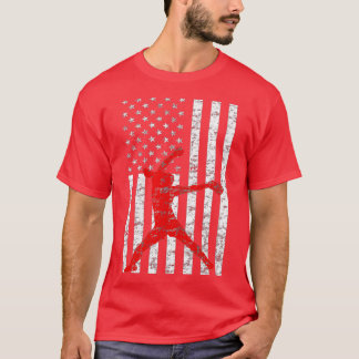 Camiseta Bandera estadounidense Love Softball FastPitch Pit