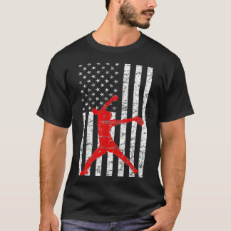 Camiseta Bandera estadounidense Love Softball FastPitch Pit