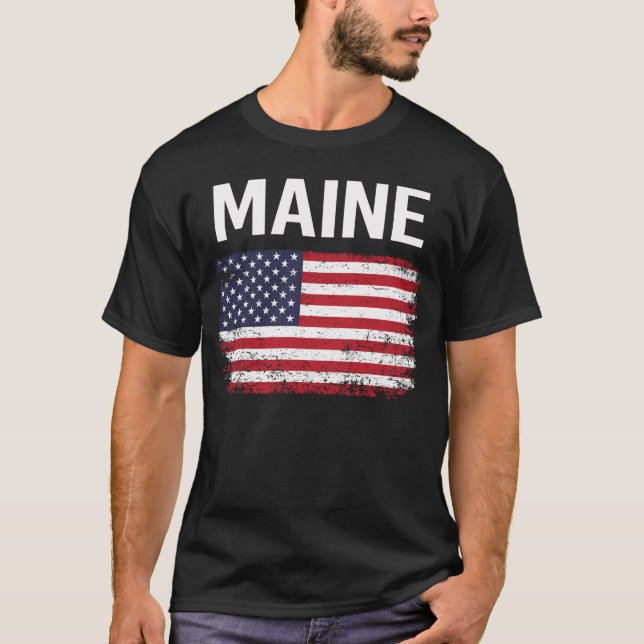 Camiseta Bandera estadounidense Maine (Anverso)