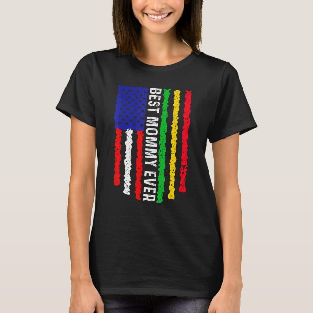 Camiseta Bandera estadounidense Mali Bandera mejor madre de (Anverso)