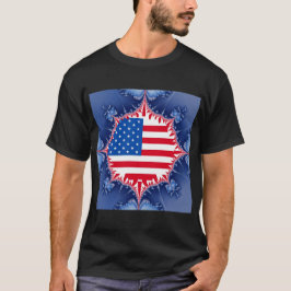Camiseta Bandera estadounidense Mandelbrot