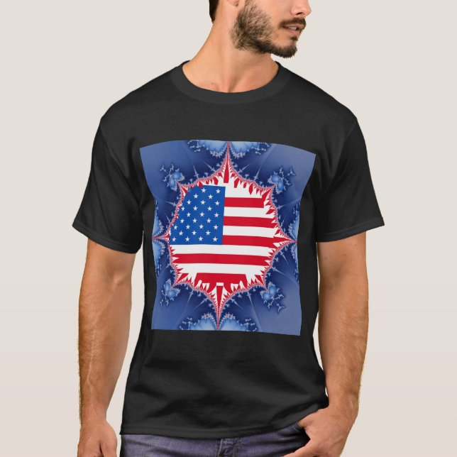 Camiseta Bandera estadounidense Mandelbrot (Anverso)