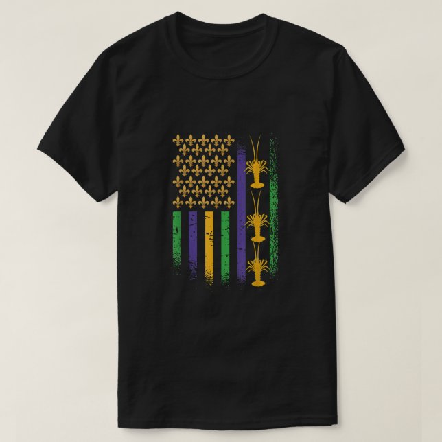 Camiseta Bandera estadounidense Mardi Gras Depredadora Band (Diseño del anverso)