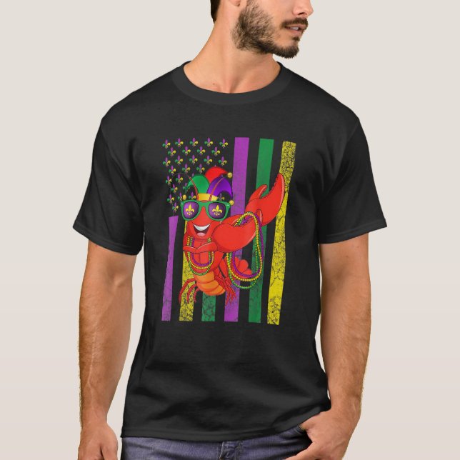 Camiseta Bandera estadounidense Mardi Gras Garra Dabbing (Anverso)