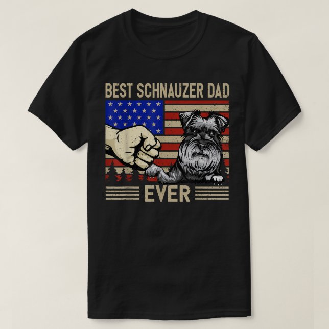Camiseta Bandera estadounidense masculina mejor Schnauzer D (Diseño del anverso)