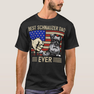 Camiseta Bandera estadounidense masculina mejor Schnauzer D