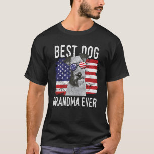 Camiseta Bandera estadounidense Mejor Abuela Perro Territor