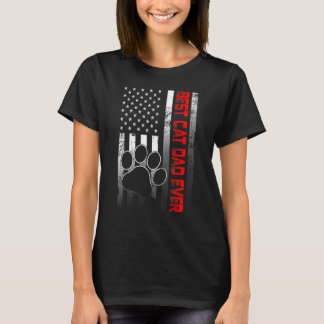 Camiseta Bandera estadounidense mejor gato papá padre del d
